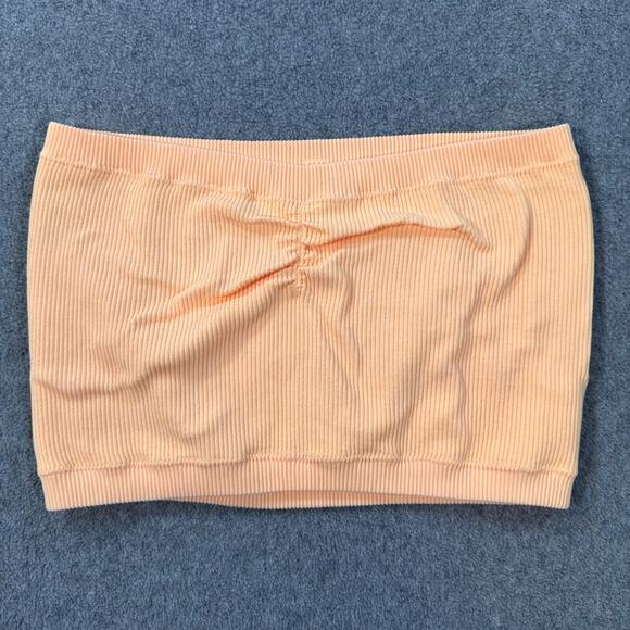 American Eagle Ribbed Tube Top Cropped Orange Size L/XL Stretch Strapless Summer - Picture 1 of 6